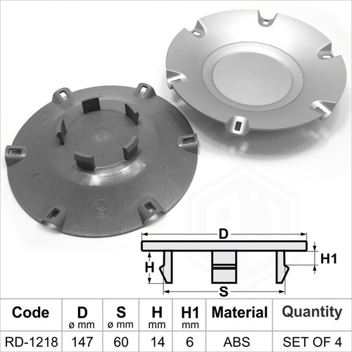 Alloy wheel center caps - 4x,
