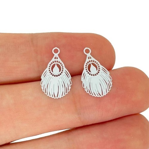 Peacock feather white - 10×peacock,