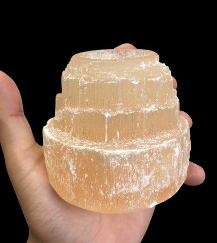 Selenite crystal tea light - selenite,
