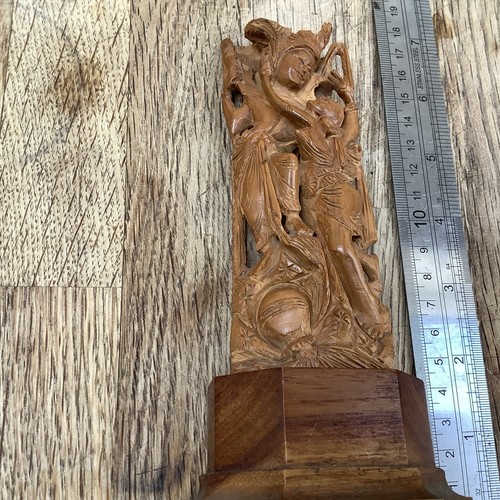 Indian carved wood - wood, radha