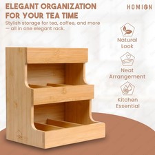 Wooden Tea Bag Organizer Box