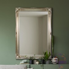 Large Silver Antique Ornate Design Big Wall Mirror 3Ft6 X 2Ft6 106cm X 76cm