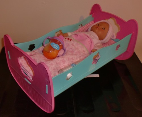 Baby doll and cot set - and,