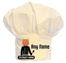 PERSONALISED TURKEY HEAD CHEF CHEFS HAT 100% POLYESTER BBQ BIRTHDAY CHRISTMAS