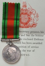 WW2 George VI Defence Medal with box & letter. McCUE  [33675]