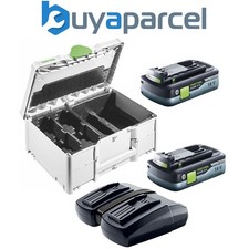 Festool 18V 4Ah Energy Set 2x 18v Batteries BP 18 Li 4AH + Twin DUO TCL6 Charger