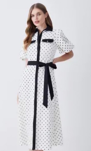 Karen millen white spot dress - white,