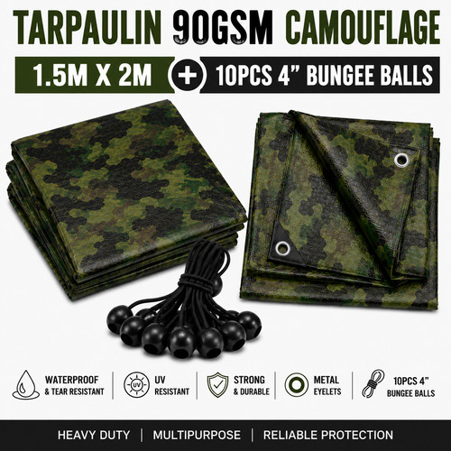 Camouflage tarpaulin x 2m - camouflage,