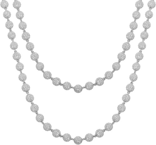 Iced out 8mm beaded chain - 8mm,