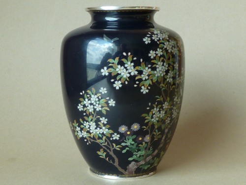 Japanese silver wire cloisonne - silver,