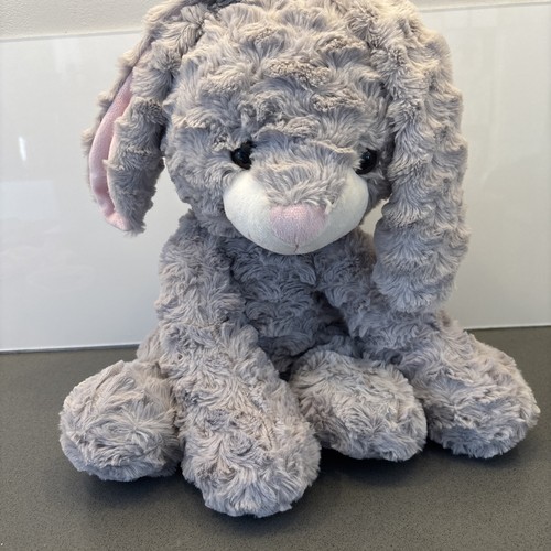 Large grey bunny rabbit - bunny, plush