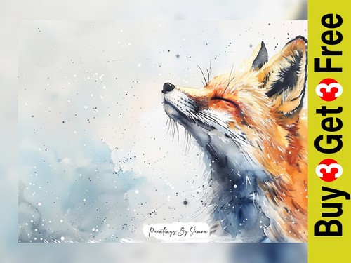Serene orange fox watercolor - orange, fox,