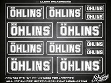 OHLINS Stickers - 12 High Quality UV Printed Stickers on Clear Backing