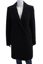 Trf Collection Zara Womens Double Breasted Coat Navy Blue Wool Size Large