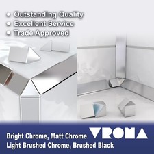 Vroma Triangle Tile Trim Bright/Brushed Silver/Copper Corner Piece