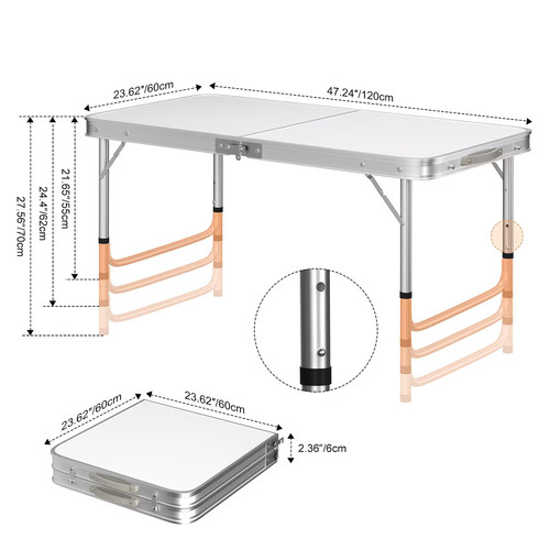 Folding camping trestle table - trestle,