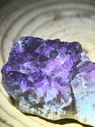 Raw purple fluorite crystal - raw,