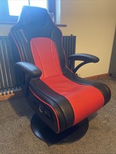 X Rocker Evora Gaming Chair Wireless Speakers and Audio Vibration, Black Red