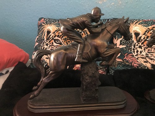 Bronze horse jockey racing - &,