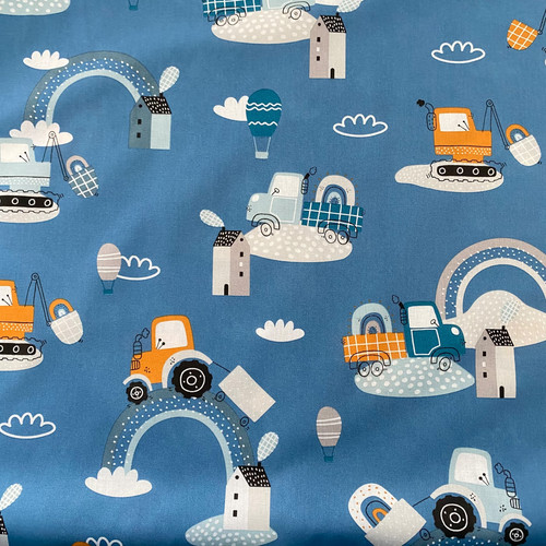 Cotton fabric diggers tractors - fabric,