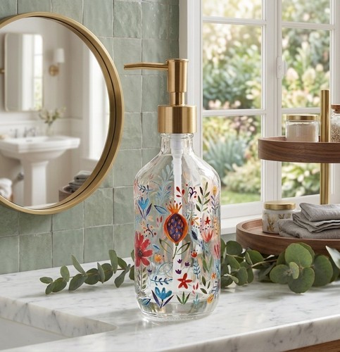 New retro floral gold glass - retro,