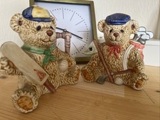 Leonardo Collection Teddy Bear Figurines Pair – Cricket & Golf Sports Bears 16cm