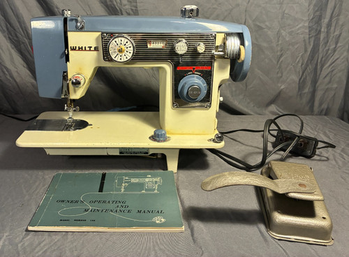 Vintage white sewing machine - vintage,