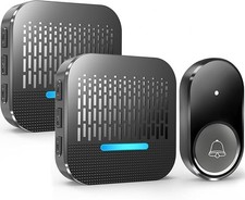 Wireless Doorbell Plug in 1000ft Cordless Chime 55 Melodies 5 Volume Waterproof