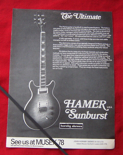 Hamer sunurst electric guitar - hamer,