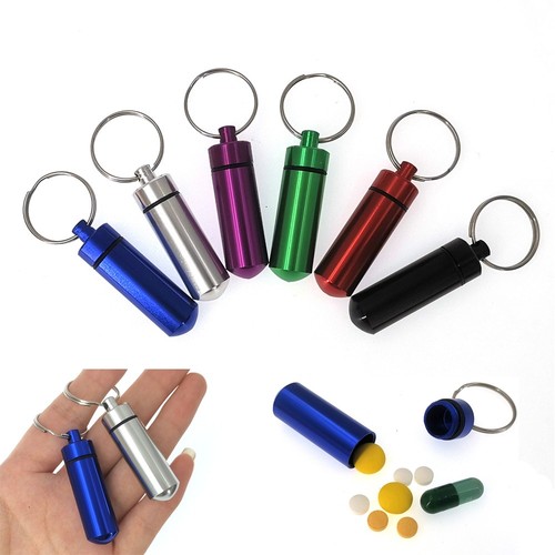 Keychain pill holder organizer - keychain,