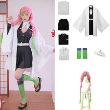 Anime Demon Slayer Kanroji Mitsuri Cosplay Kimetsu no Yaiba Kimono Costume Wigs