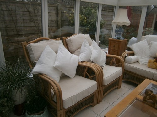 Large cane conservatory suite - large,