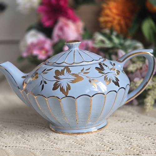 Sadler blue gold teapot - sadler, &