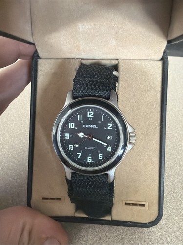 Camel watch quartz black dial - watch,