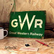 Great Western Railway metal sign - GWR rusty vintage look steam engine train