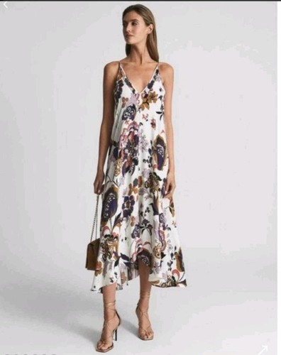 Reiss mabel print plunge - plunge, neck
