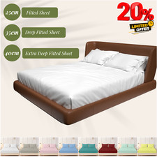400TC 100% Egyptian Cotton Fitted Sheet 25cm 35cm, 40cm Deep Bed Double King
