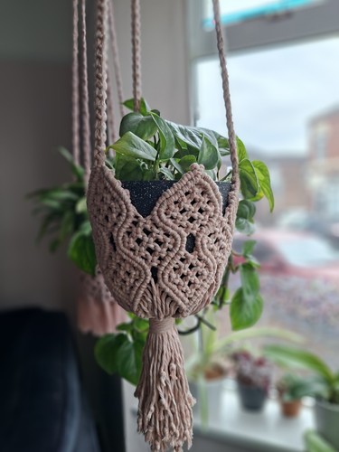 Handmade macrame plant hanger - handmade,