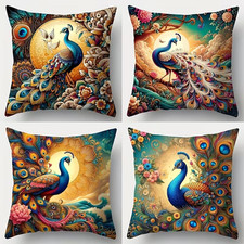 Set of 4, Peacock Cushion