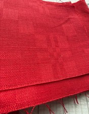 Lot of 10 Red woven Linen Fabric Remnants (210g)