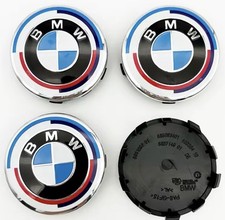 BMW ALLOY WHEEL 50th ANNIVERSARY CENTRE CAPS 56mm 4 X CAP