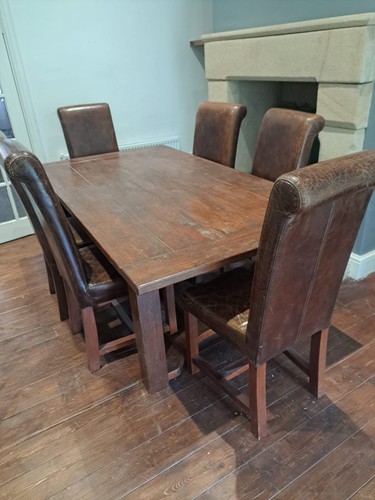 Farmhouse table and chairs - chairs, 6
