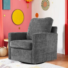 Modern Swivel Cuddle Chair Chenille Rotating Single Sofa with Cushion Livingroom