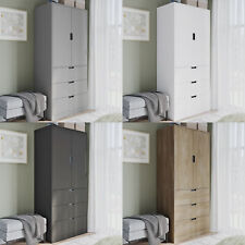 2 Door Modern Wardrobe with 3 Drawer Storage and Hanging Rail Bedroom Furniture