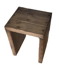 Rustic Side Table/ Living Room End Table Bedside Table Chunky Solid Wood