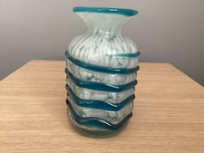 Mdina Glass Bottle Vase Blue