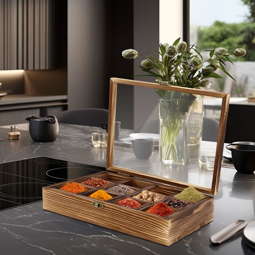 Wooden spice box - spice,