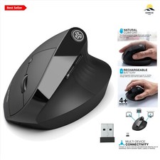 JBuds Ergonomic Mouse - Wireless Bluetooth & USB - Rechargeable & Silent - PC...