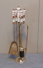 Companion Sets Set Andirons Fire Side Tools Antique ref 930D (FREE UK POSTAGE)