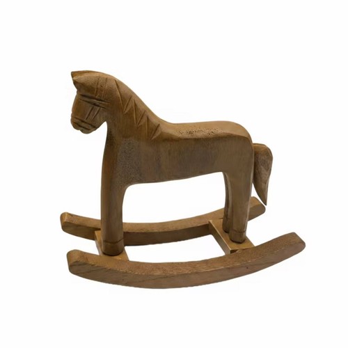 Wooden rocking horse fir decor - wooden,